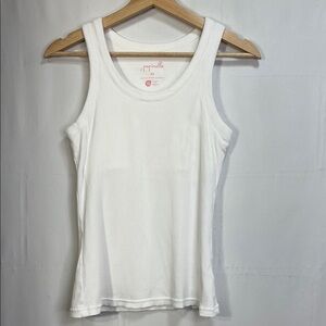 🪿 Papinelle Women's Classic White ribbed Tank Top w bra